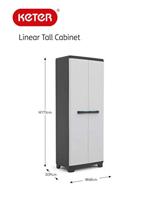 KIS Lineaire hoge opbergkast - 68 x 39 x 173 cm - zwart en grijs - thumbnail