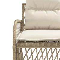 2-delige Loungeset met kussens poly rattan beige - thumbnail