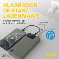 Aqiila Powerbird B20M Powerbank 20000 mAh LiPo USB-A, USB-C Mosgroen - thumbnail
