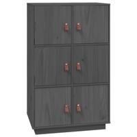 Hoge kast 67x40x108,5 cm massief grenenhout grijs - thumbnail