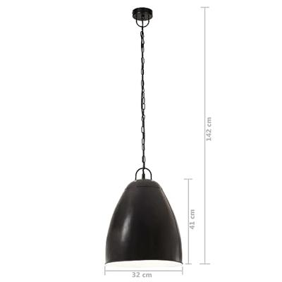 VidaXL Hanglamp industrieel rond 25 w e27 32 cm zwart