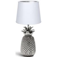 LED Tafellamp Keramiek - Mat Wit/Zilver - E14 Fitting - Maximaal 40W - thumbnail