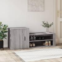 Schoenenkast 130x35x54 cm bewerkt hout grijs sonoma - thumbnail