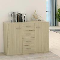 Dressoir 88x30x65 cm bewerkt hout sonoma eikenkleurig - thumbnail