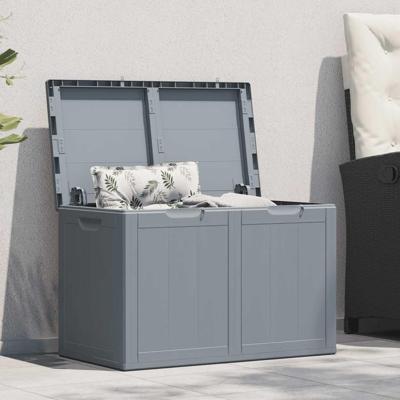 Tuinbox 180 L PP rattan grijs
