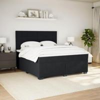 Boxspring met matras fluweel zwart 180x200 cm - thumbnail