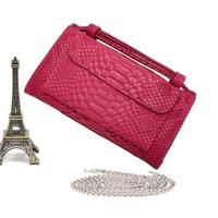 Echte lederen vrouwen hand tas vrouwelijke Modeketen Schoudertas Luxe designer Tote Messenger Bags (Rose rood) - thumbnail