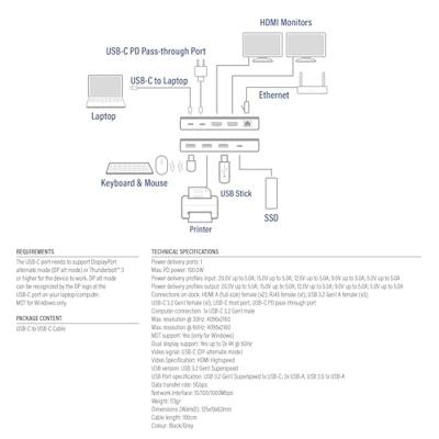 ACT AC7093 USB-C 4K HDMI MST docking