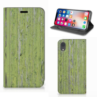 Apple iPhone Xr Book Wallet Case Green Wood - thumbnail