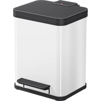 Hailo Öko duo plus M 6222300 Afvalbak 18 l Plaatstaal (b x h x d) 320 x 430 x 330 mm Wit Met voetpedaal 1 stuk(s) - thumbnail