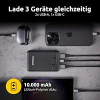 Intenso Intenso Power Bank B10000 black Powerbank 10000 mAh Li-ion USB-A, USB-C Zwart - thumbnail