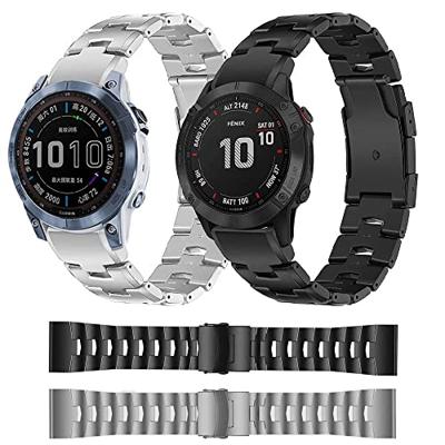 Titanium schakelband - Zwart - Garmin Fenix 7X / 6X / 5X - thumbnail