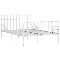 Bedframe met lattenbodem metaal wit 120x200 cm - thumbnail