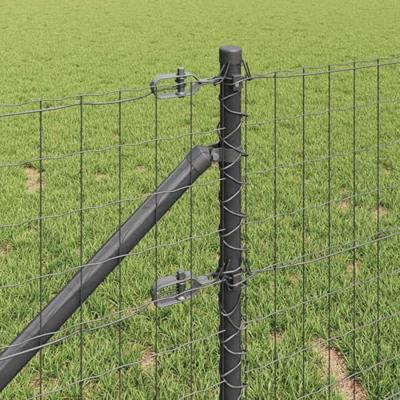 VidaXL Hek met paal grijs 1 x 10 m staal en pvc