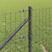 VidaXL Hek met paal grijs 1 x 10 m staal en pvc - thumbnail