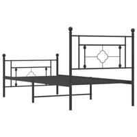 Bedframe met hoofd- en voeteneinde metaal zwart 90x190 cm - thumbnail