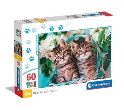 Clementoni legpuzzel super color lovely kitty twins, 60st. Clementoni legpuzzel super color lovely kitty twins, 60st.