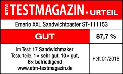 Emerio ST-111153 Tosti apparaat Zwart - thumbnail