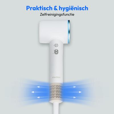 Haardroger - MEDION - MD19983 - 1600 W - 2 snelheden - 85°C - LED-design - Wit