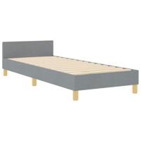 Bedframe met hoofdeinde Lichtgrijs 90 x 190 cm Stof - thumbnail
