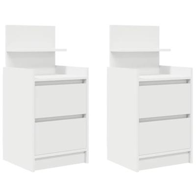 Nachtkastjes met 2 lades 2 st 38x34x80 cm wit