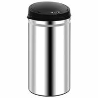 VidaXL Prullenbak met automatische sensor 50 l roestvrij staal - thumbnail