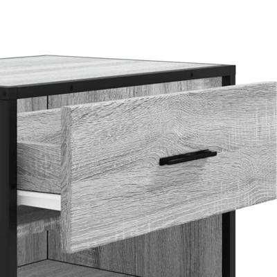VidaXL Schoenenrek 48x38x97,5 cm bewerkt hout grijs sonoma eikenkleur VidaXL Schoenenrek 48x38x97,5 cm bewerkt hout grijs sonoma eikenkleur