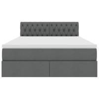 Opbergbed met matras Donkergrijs 140 x 190 cm Bewerkt hout - thumbnail