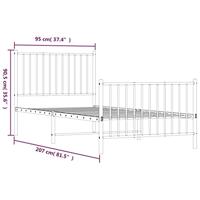 Bedframe met hoofd- en voeteneinde metaal zwart 90x200 cm - thumbnail