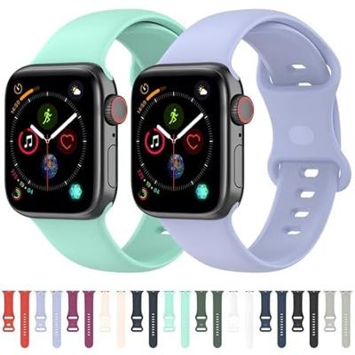 Siliconen sportbandje - Sterrenlicht / starlight - Maat: S/M - Geschikt voor Apple Watch 44mm / 45mm / 46mm / 49mm