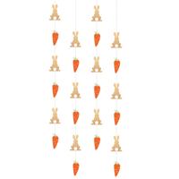 Hangdecoratie Slingers Wortels en konijnen (4st) - thumbnail
