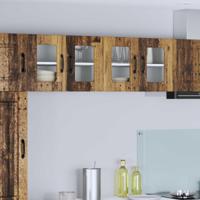 Keukenkast met plank 2 pcs Oudhout 60 x 31 x 40 cm Bewerkt hout - thumbnail