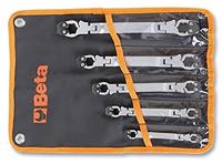 Beta 5-delig set te openen twaalfkant knik-ringsleutels in etui. Ideaal voor leidingwerk 187/B5 - 001870050 - thumbnail