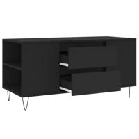 Salontafel 102x44,5x50 cm bewerkt hout zwart - thumbnail