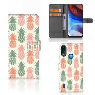 Motorola Moto E7i Power | E7 Power | Book Cover | Ananas | Portemonnee hoesje