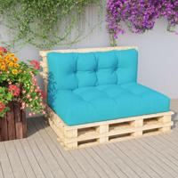 VidaXL Palletkussens 2 st stof turquoise - thumbnail