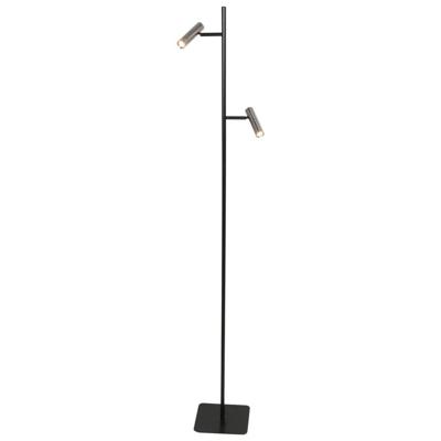 Steinhauer Vloerlamp 2-lichtsLumo zwart met nikkel - 4608ST