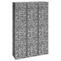 VidaXL Schanskorf plantenbakken 3 st verhoogd 30x30x150 cm ijzer - thumbnail