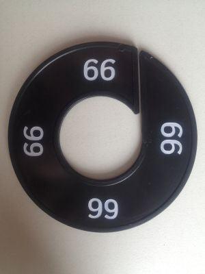 Maatring 9cm zwart/wit 66