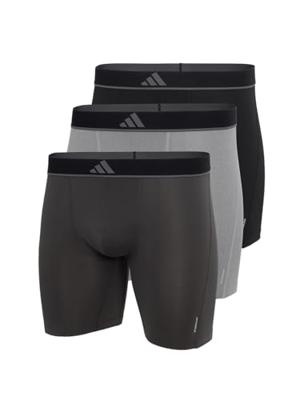 Adidas Boxershorts Micro flex lang 3-pack zwart grijs
