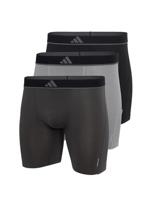 Adidas Boxershorts Micro flex lang 3-pack zwart grijs - thumbnail