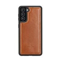 NorthLife - Samsung Galaxy S21 Plus - Backcover hoesje Echt Leer - Cognac - thumbnail