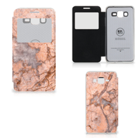Samsung Galaxy Grand Prime Bookcase Marmer Oranje - thumbnail