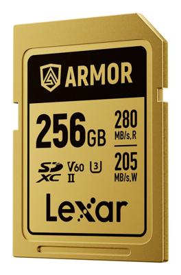 Lexar SDXC Pro Gold Series ARMOR UHS-II 256GB V60 IP68 R280/W205