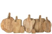 J-Line Organic Rond snijplank - hout - naturel - L - thumbnail