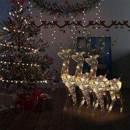 VidaXL Kerstversiering rendier 3 st meerkleurig 128 cm acryl
