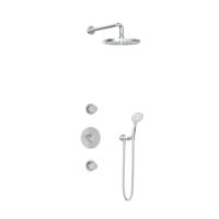 Hotbath Buddy - Inbouw Regendoucheset - 2 Stopkranen - Thermostatisch - Wandarm 35 cm - Hoofddouche 250 mm - Ronde Handdouche 3 Standen - Waterbesparend - V01 - thumbnail