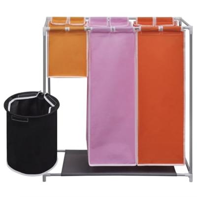 VidaXL 3-delige wassorteerder met wasmand