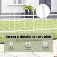 Tuinhek 2 pcs Wit 3,4 x 0,6 m Poedercoating staal - thumbnail