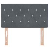 LED Hoofdbord met Kristallen Knopen, Geplooid, Donkergrijs, 80 cm, Velours - thumbnail